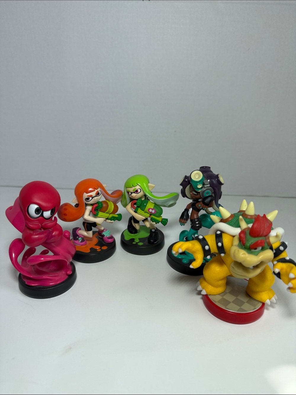 Nintendo Amiibo Lot of 5 Splatoon & Bowser Figures Tested